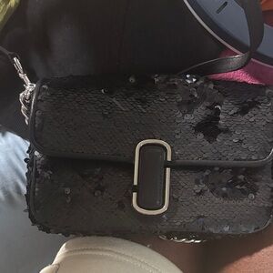 Black Sequin Crossbody Bag